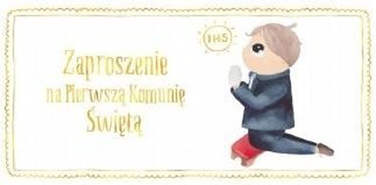 Henry, zaproszenie z kopertą, komunia, 80-155 mm