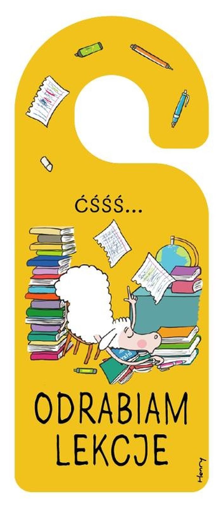 Henry, zawieszka na klamkę, odrabiam lekcje
