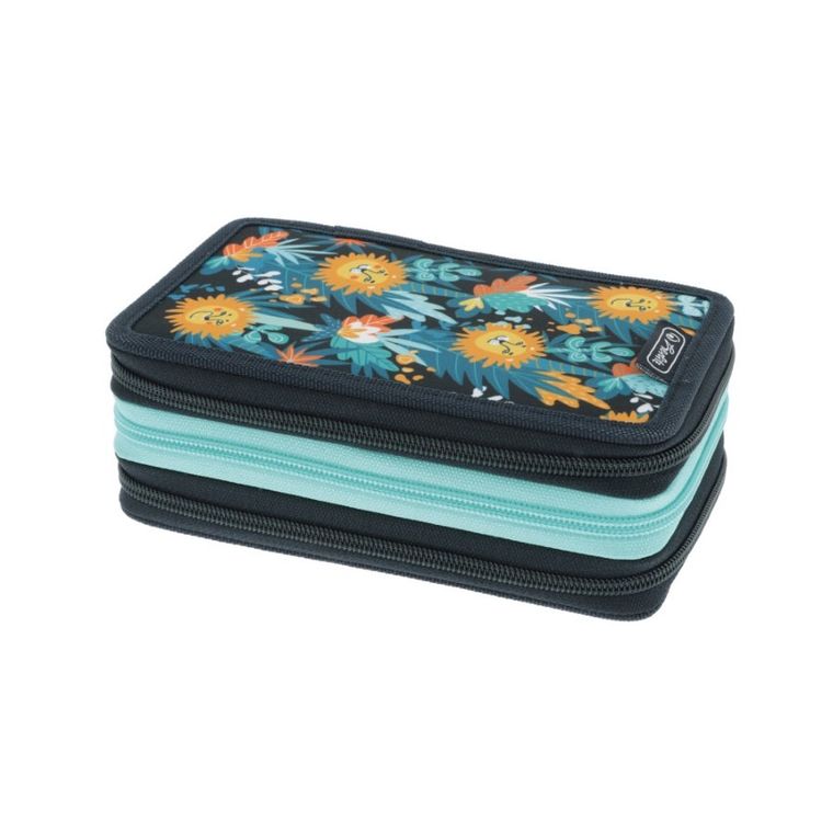 Herlitz, piórnik 3-komorowy, z wyposażeniem, Happy Lions