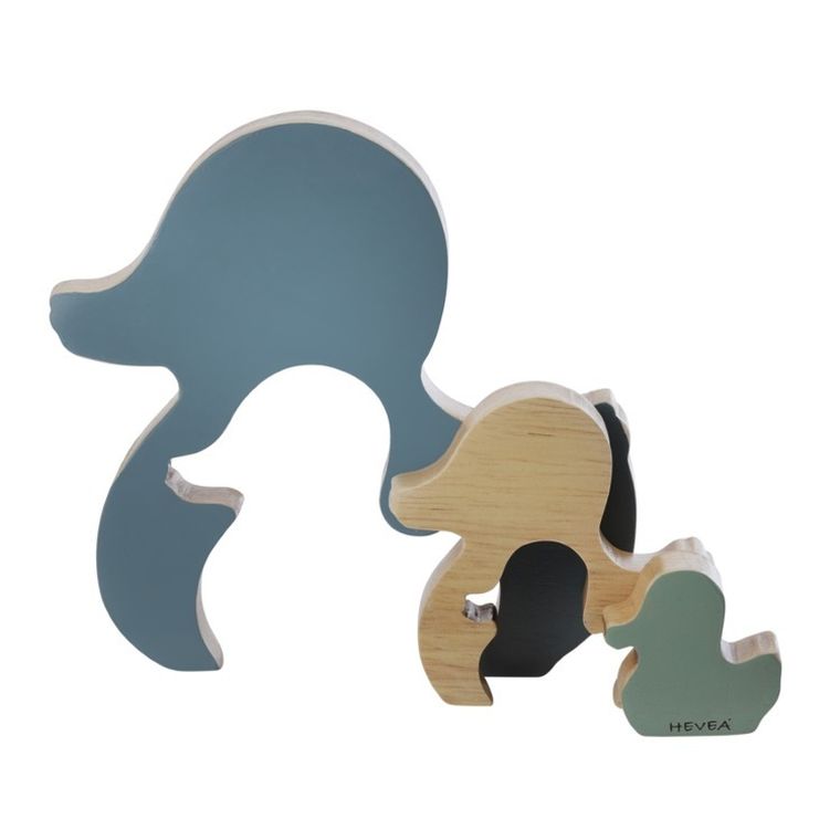 Hevea, Kaczuszki, drewniana układanka, nebieska