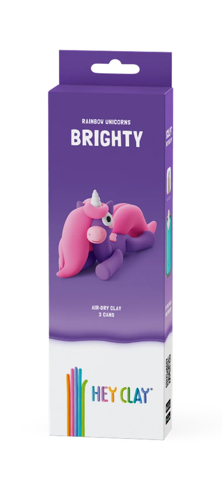 Hey Clay, Jednorożce, Brighty, masa plastyczna, 3 szt.