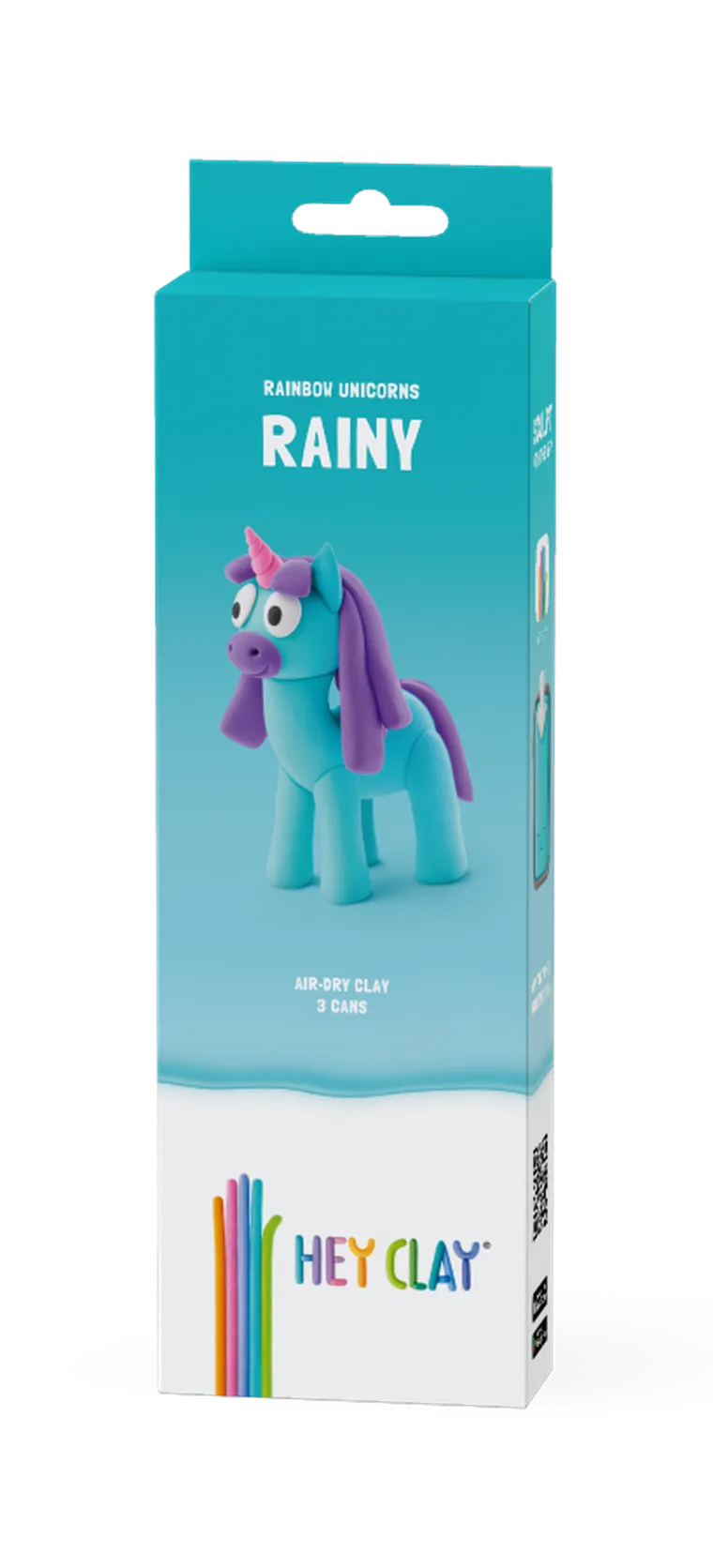 Hey Clay, Jednorożce, Rainy, masa plastyczna, 3 szt.