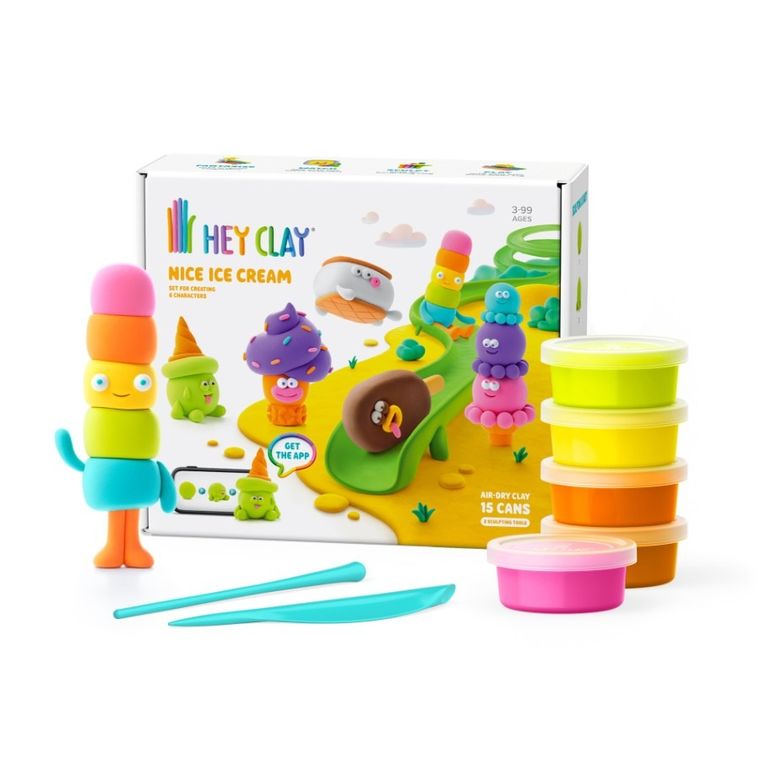 Hey Clay, Lody, masa plastyczna, 15 szt. + królik i błazenek GRATIS, zestaw promocyjny