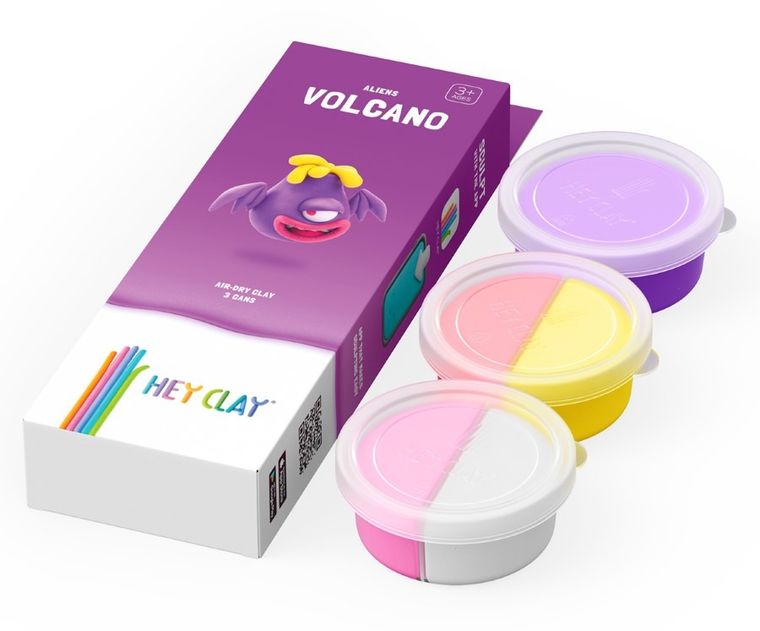 Hey Clay, Obcy, Volcano, masa plastyczna, 3 szt.