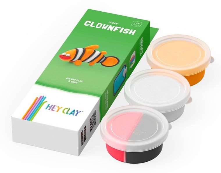Hey Clay, Ocean, Błazenek, masa plastyczna, 3 szt.