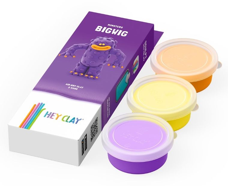Hey Clay, Potwory, Bigwig, masa plastyczna, 3 szt.