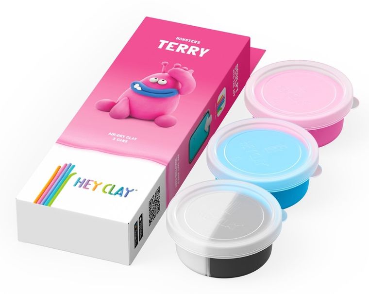Hey Clay, Potwory, Terry, masa plastyczna, 3 szt.