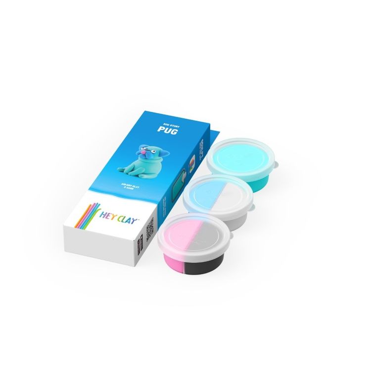 Hey Clay, Psy, Mops, masa plastyczna, 3 szt.