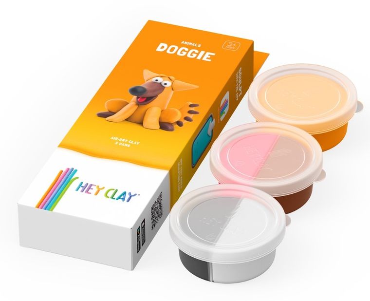 Hey Clay, Zwierzęta, Piesek, masa plastyczna, 3 szt.