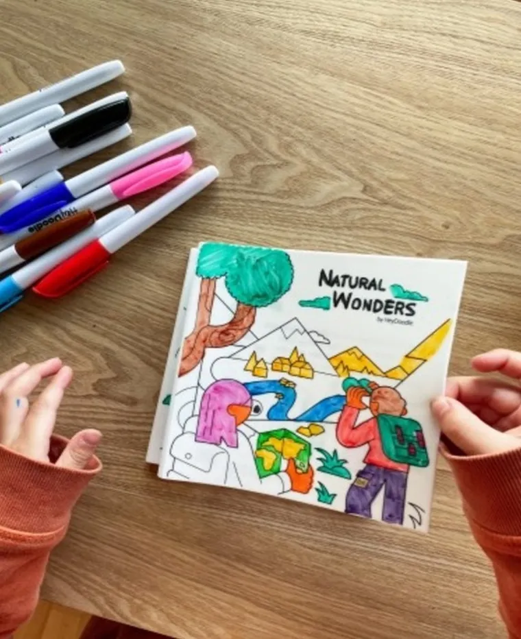 Hey Doodle, książeczka silikonowa do kolorowania, Cuda Natury