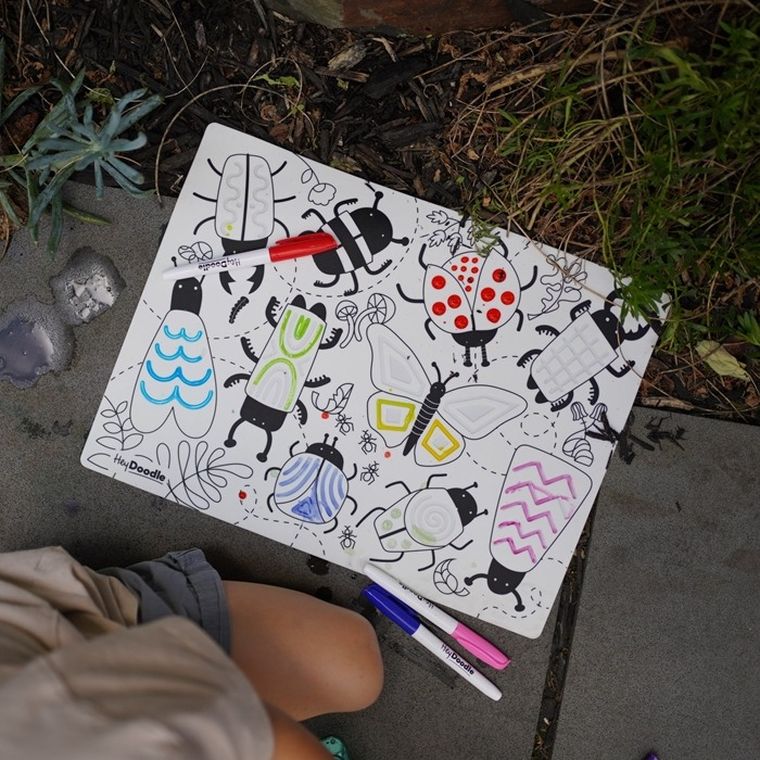 Hey Doodle, mata silikonowa do kolorowania 3D, szlaczki i pracowite