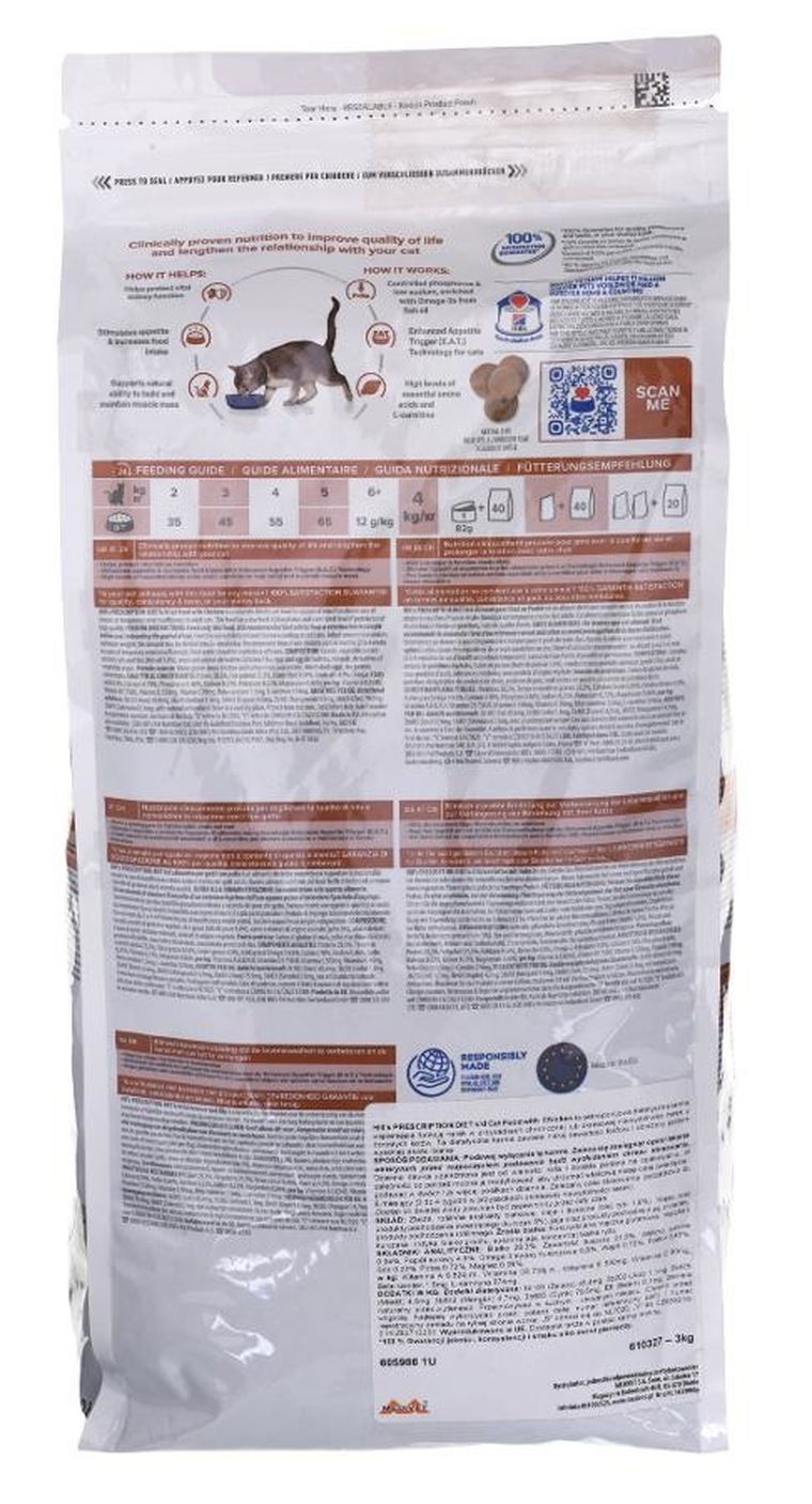 Hill's, Feline, Kidney Care, k/d, sucha karma dla kota, 3 kg