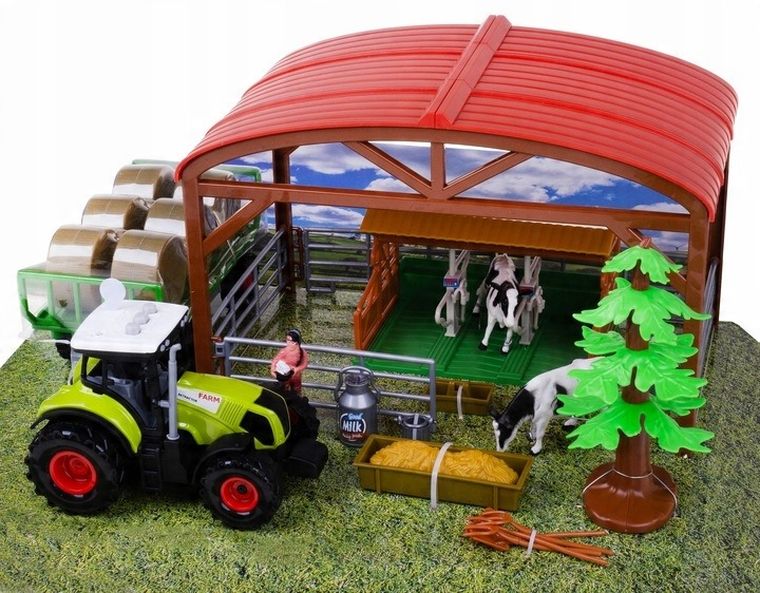 Hipo, farma, traktor z szopą i figurkami, 16 elementów