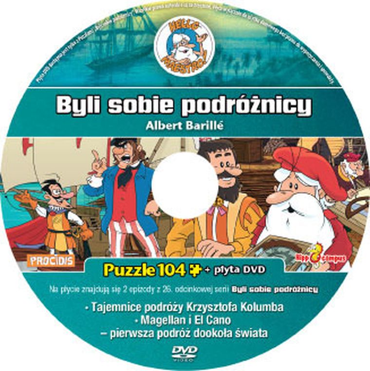 Hipokampus, Byli sobie podróżnicy, puzzle, 104 elementy + DVD