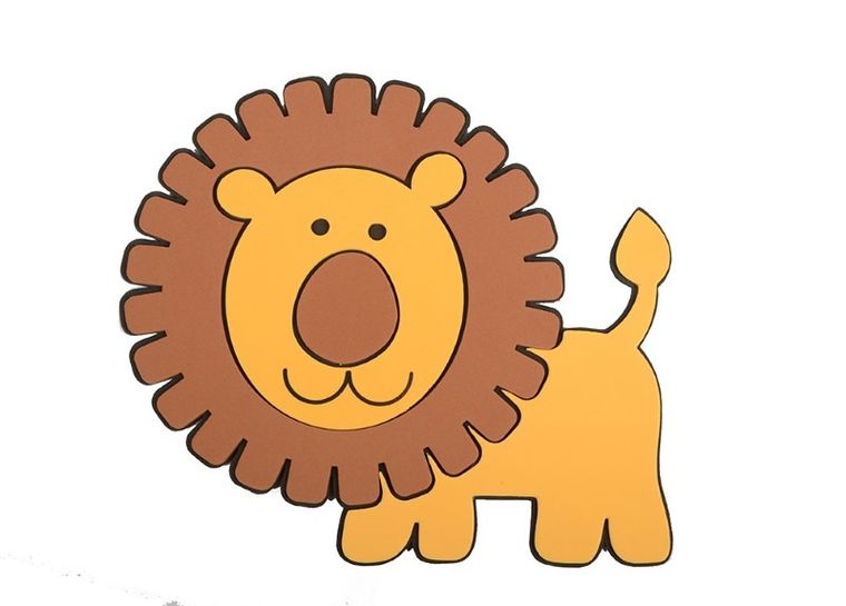 Hipopotam i Lew, dekoracja ścienna