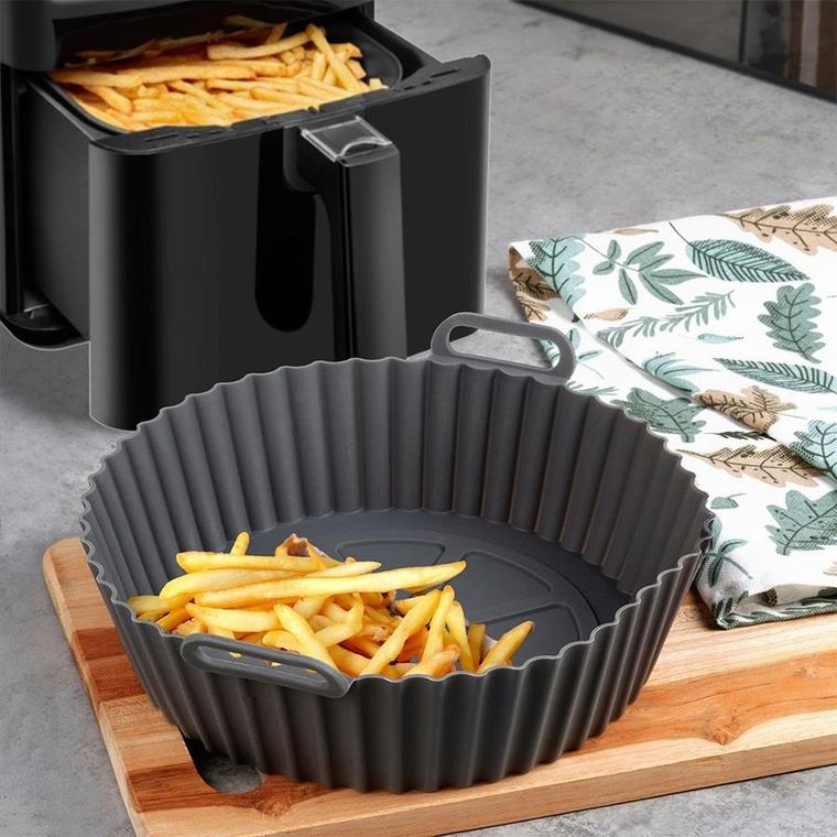 Hit, wkład do frytkownicy air fryer, silikonowy, szary, 20 cm