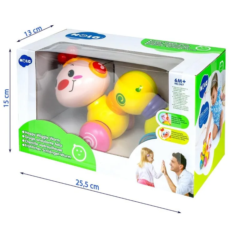 Hola, Gąsienica, zabawka interaktywna, światło i dźwięk