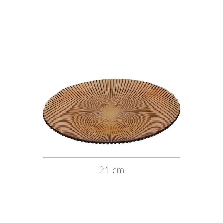 Home Styling Collection, Amber, prążkowany talerz deserowy, średnica 21 cm