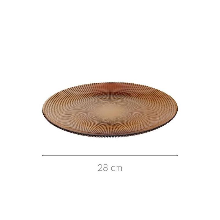 Home Styling Collection, Amber, prążkowany talerz płaski, średnica 28 cm