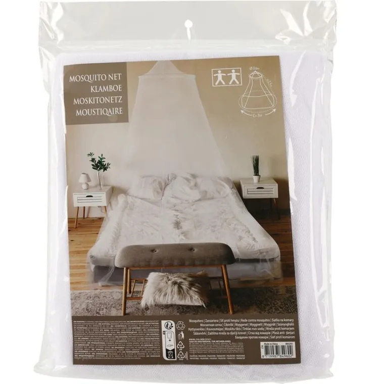 Home Styling Collection, baldachim moskitiera na łóżko, king size, biały