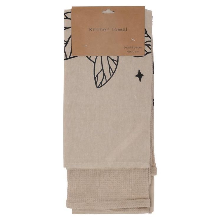 Home Styling Collection, bawełniane ścierki z nadrukiem, 2 szt., 70-45 cm