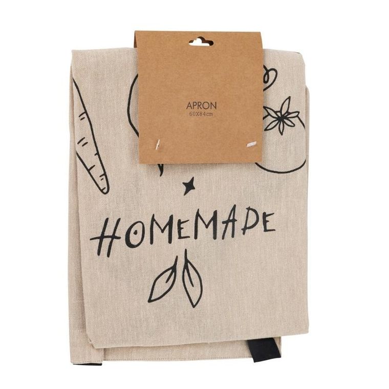 Home Styling Collection, bawełniany fartuch z nadrukiem, 84-60 cm