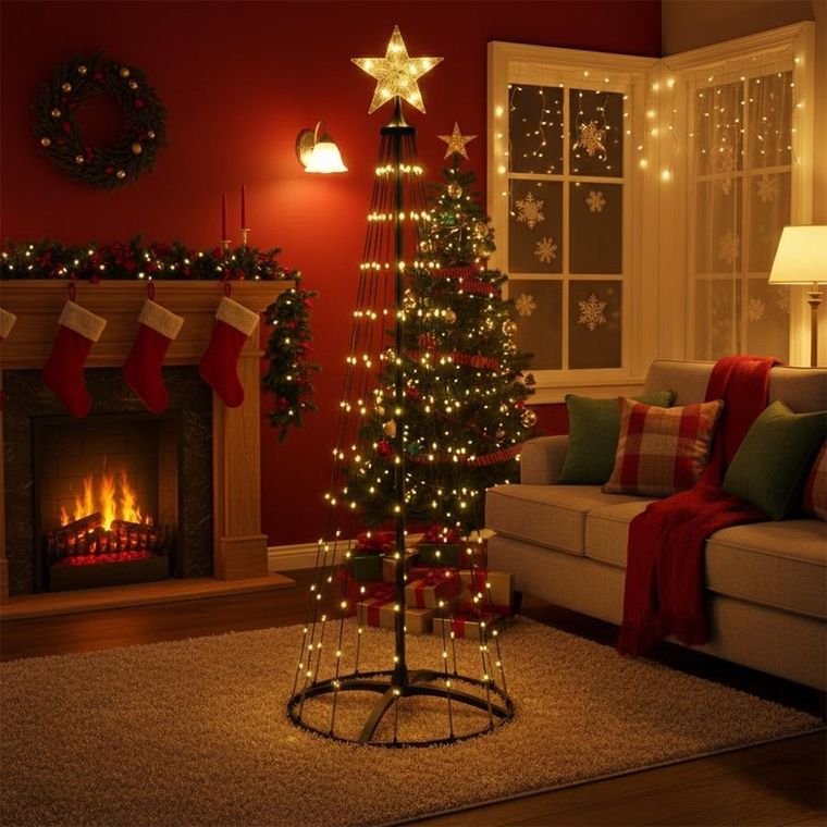 Home Styling Collection, choinka świecąca, zewnętrzna, stożek, 550 LED, 300 cm