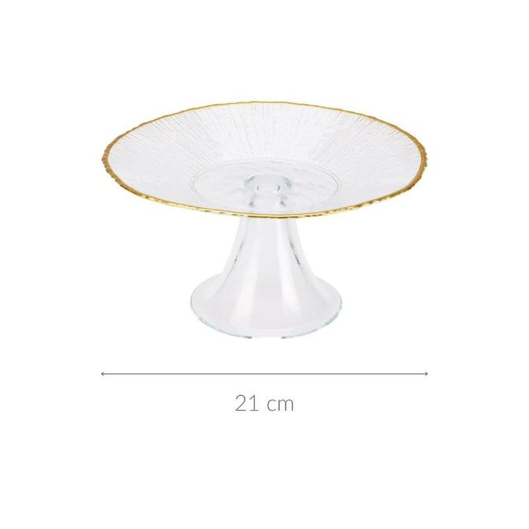 Home Styling Collection, Datura, patera na ciasto ze złotą obwódką, 15 cm