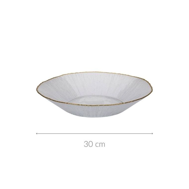 Home Styling Collection, Datura, szklana misa ze złotą obwódką, 30 cm