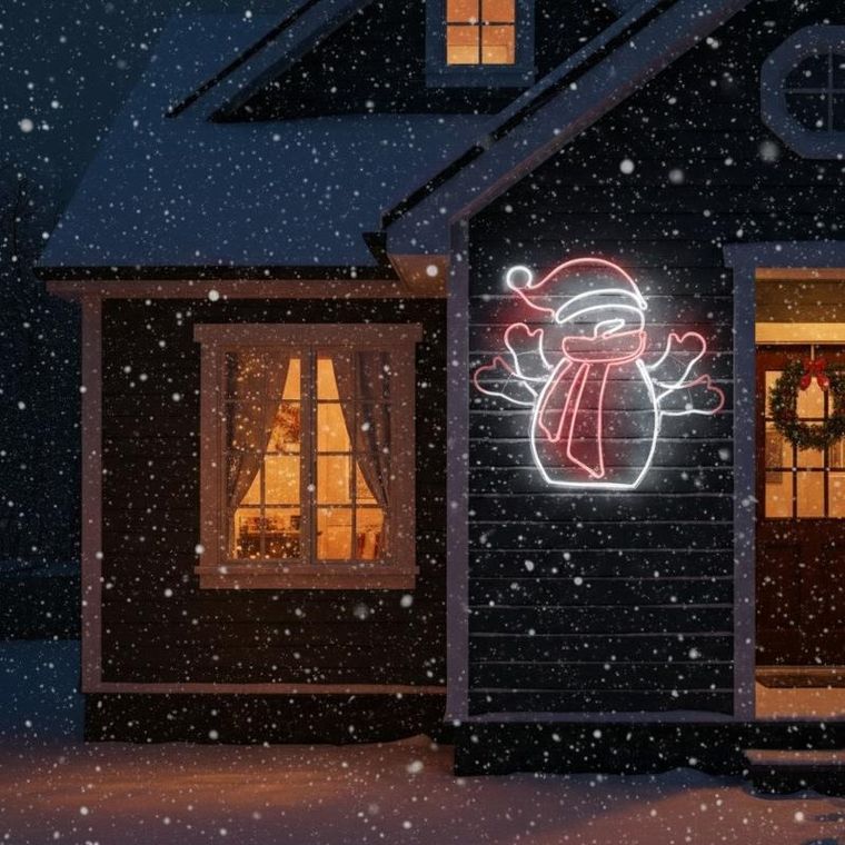 Home Styling Collection, dekoracja świąteczna LED, bałwan, 68-61 cm