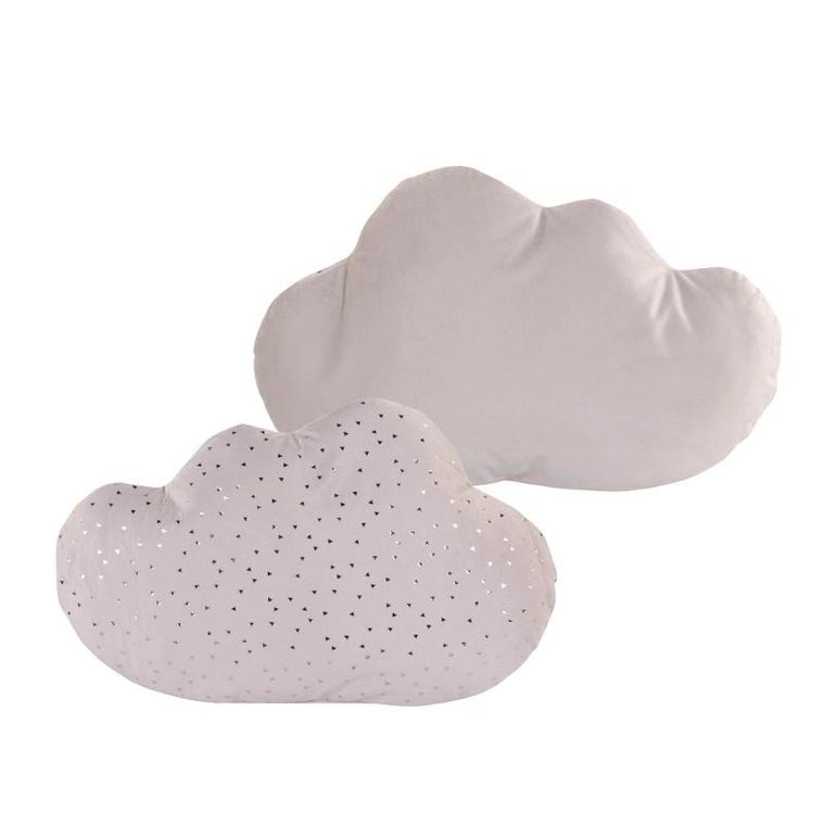 Home Styling Collection, dekoracyjna poduszka, aksamitna z metalicznym wzorem, chmurka