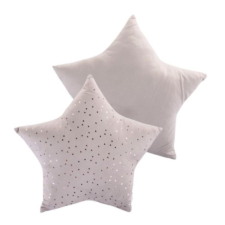 Home Styling Collection, dekoracyjna poduszka, aksamitna z metalicznym wzorem, gwiazdka