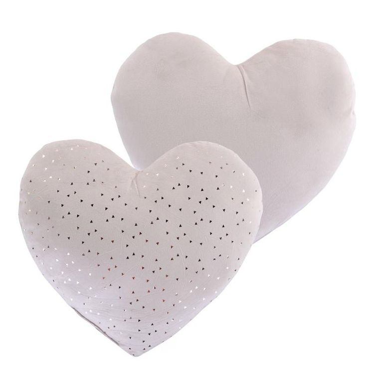 Home Styling Collection, dekoracyjna poduszka, aksamitna z metalicznym wzorem, serce