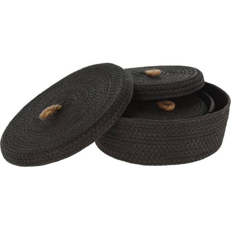 Home Styling Collection, dekoracyjne koszyki do przechowywania, jutowa pokrywka, 3 szt.