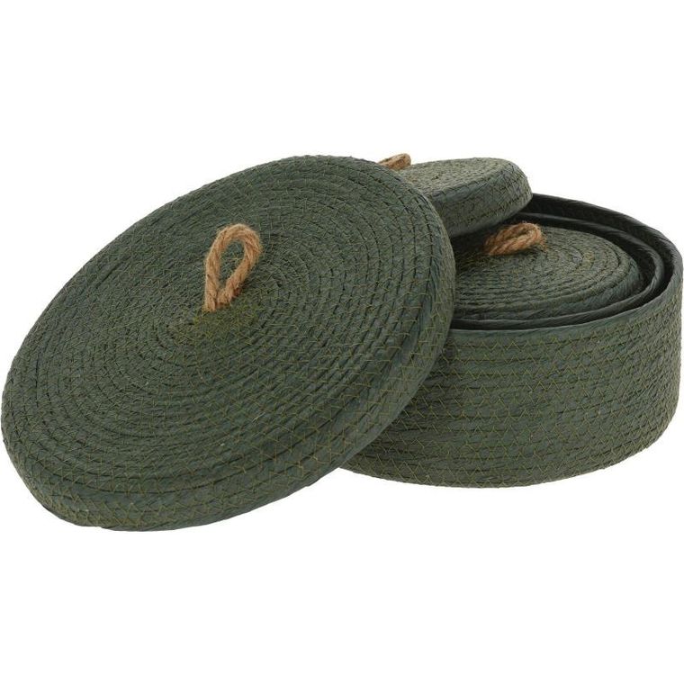 Home Styling Collection, dekoracyjne koszyki do przechowywania, jutowa pokrywka, 3 szt.