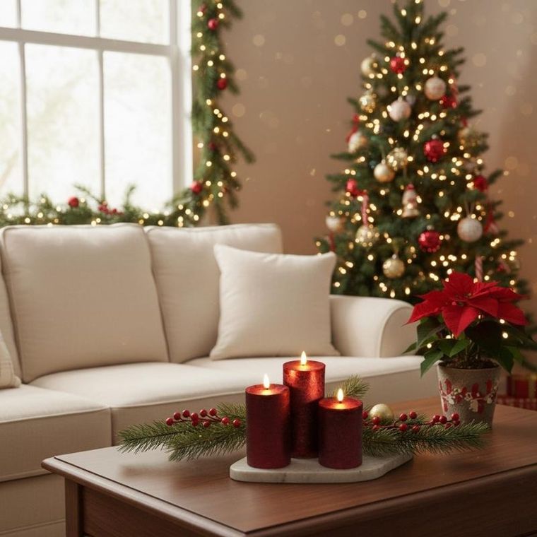 Home Styling Collection, dekoracyjne świece LED 7,5 cm, 3 szt.