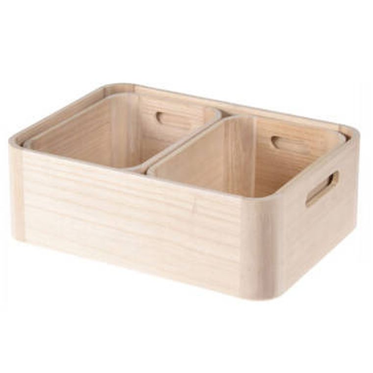 Home Styling, Collection, drewniane pudełka do organizacji, 3 szt.