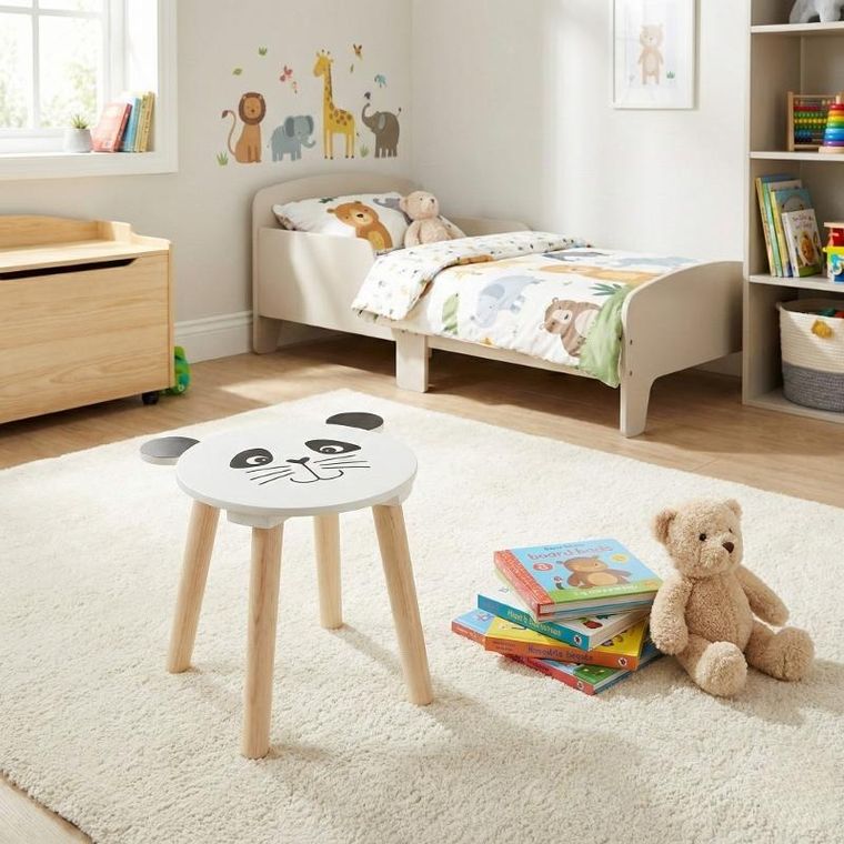 Home Styling Collection, drewniany stołek dziecięcy, safari, 28 cm