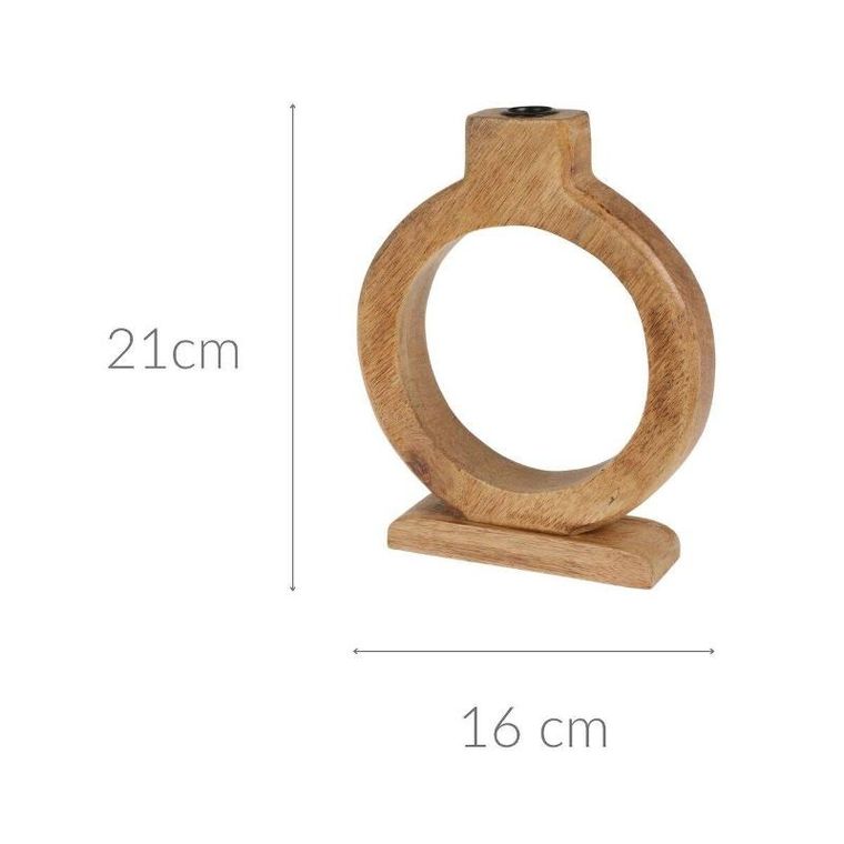 Home Styling Collection, drewniany świecznik, drewno mango, 16-21 cm