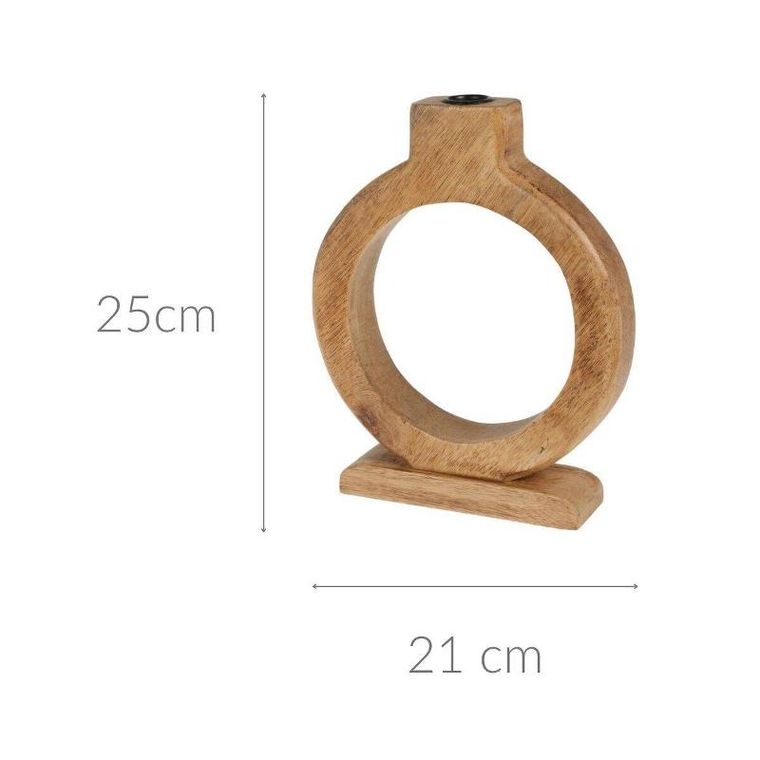 Home Styling Collection, drewniany świecznik, drewno mango, 21-25 cm