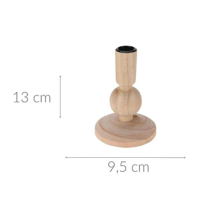Home Styling Collection, drewniany świecznik, naturalny