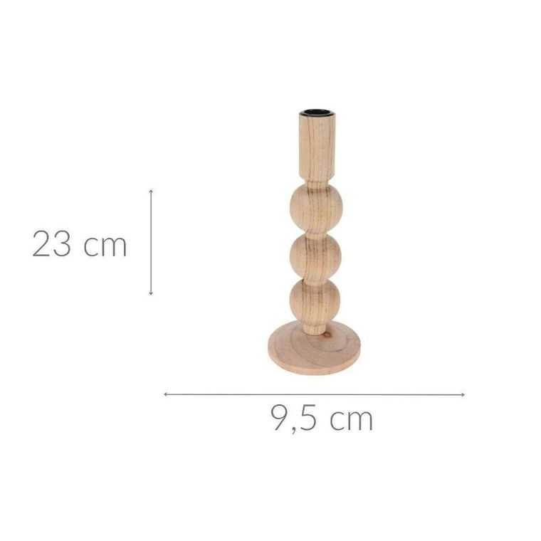 Home Styling Collection, drewniany świecznik, naturalny