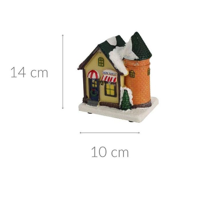 Home Styling Collection, figurka dekoracyjna, Domek świąteczny, 10-14 cm