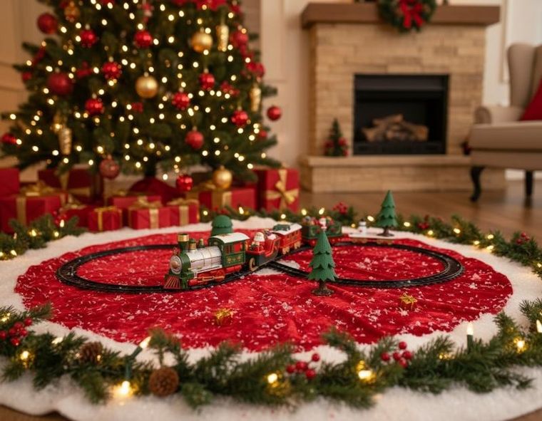 Home Styling Collection, kolejka pod choinkę z lokomotywą i saniami mikołaja, 22 elementy