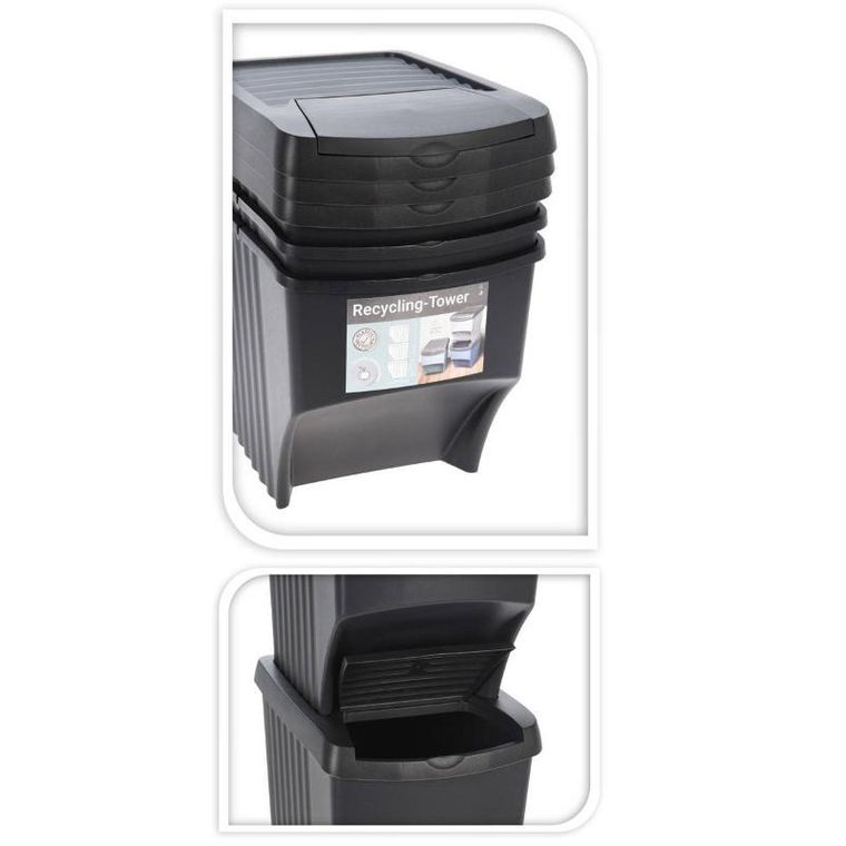 Home Styling Collection, kosze do segregacji śmieci, 3 pojemniki