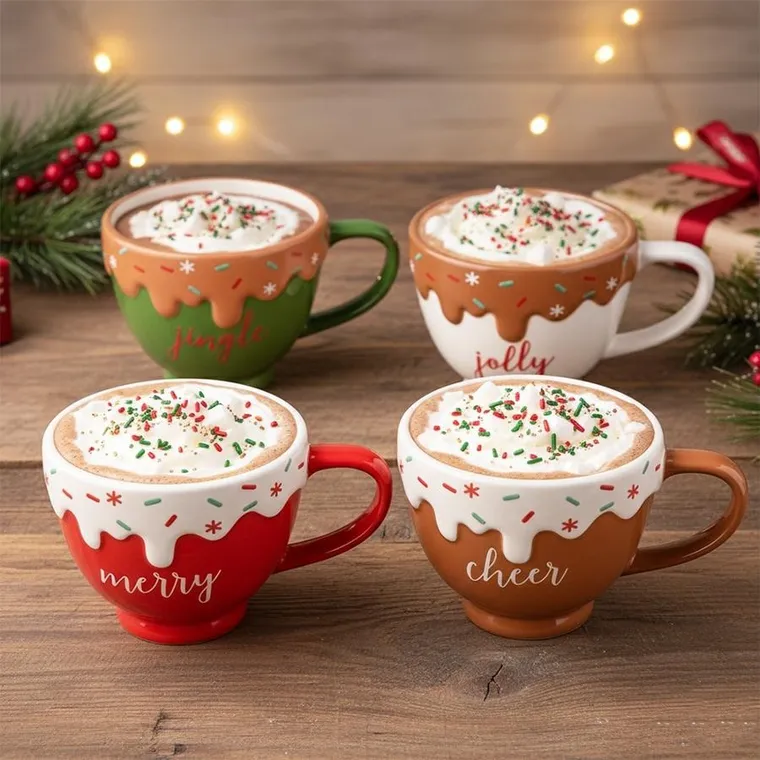 Home Styling Collection, kubki ceramiczne, 420 ml, 4 szt.