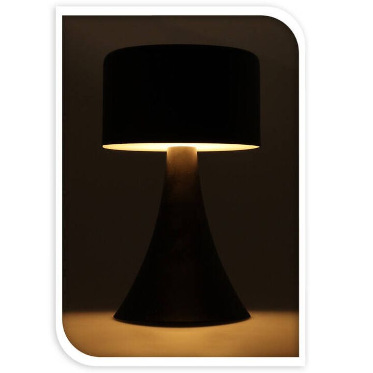 Home Styling Collection, lampka stołowa, metalowa, czarna, 12-21 cm