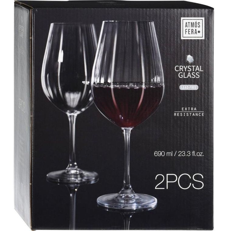 Home Styling Collection, lampki do czerwonego wina, tłoczone, 2 szt.