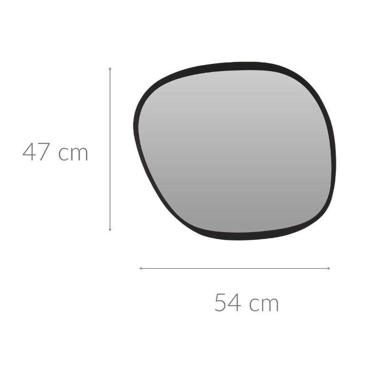 Home Styling Collection, lustro o organicznym kształcie, czarna rama, 54-47 cm