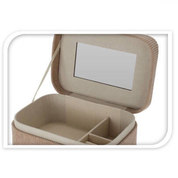 Home Styling Collection, mała szkatułka na biżuterię, sztruks, 19-13.5-8 cm